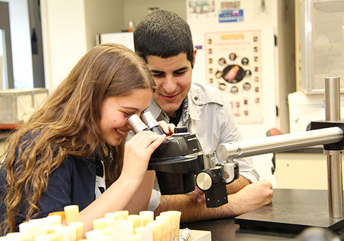 Students in science class